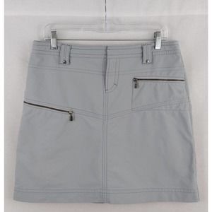 Athleta Womens Skirt 8 Nylon Blend Gray Zip Pockets Drawstring Logo
